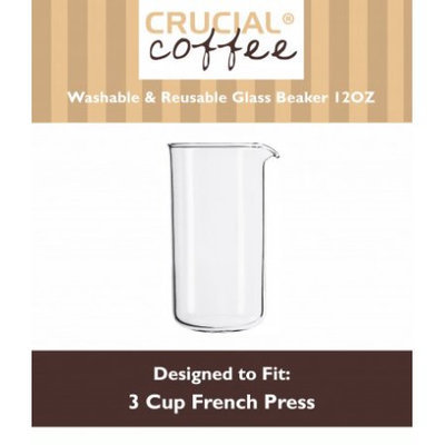 Crucial Coffee 3 Cup Universal French Press Glass Beaker Fits Bodum