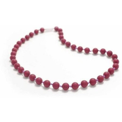 Bitey Beads Classic Silicone Teething Nursing Necklace - Very Berry
