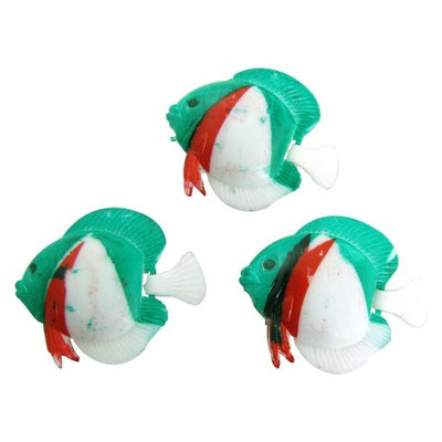 Green White Manmade Tropical Fish Oranment for Aquarium