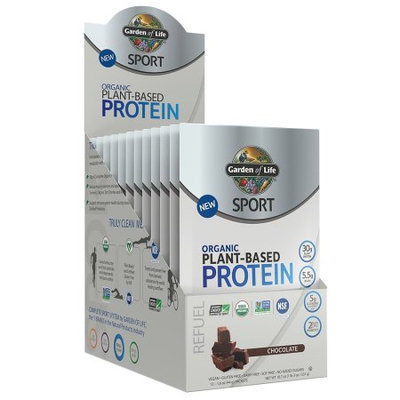 Sport Organic Plant-Based Protein Chocolate Garden of Life 12 packets Box