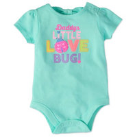 Garanimals Baby Girl Short Sleeve Graphic Back Bow Bodysuit
