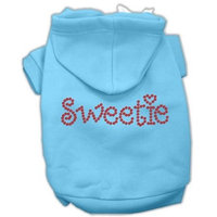 Mirage Pet Products 54-78 XLBBL Sweetie Rhinestone Baby Blue Pet Hoodie, X-Large
