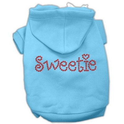 Mirage Pet Products 54-78 XLBBL Sweetie Rhinestone Baby Blue Pet Hoodie, X-Large