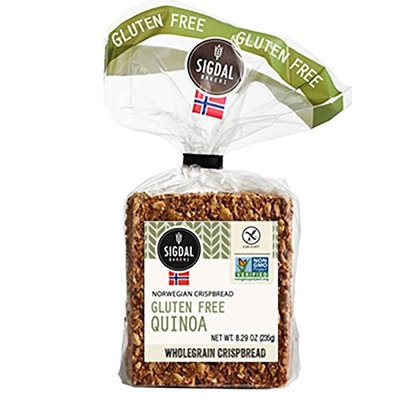 Sigdal Bakeri Gluten Free Sunflower Seeds & Quinoa Wholegrain Crispbread 8.29oz Bags - Pack of 12