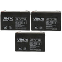 Universal Power Group UB670 6V 7Ah CF-6V7 PE6V7.2F1 CA160 BSL0925 Battery - 3 Pack