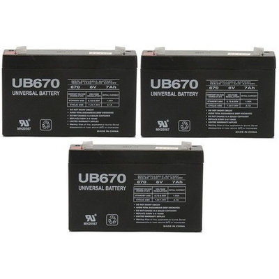 Universal Power Group UB670 6V 7Ah CF-6V7 PE6V7.2F1 CA160 BSL0925 Battery - 3 Pack