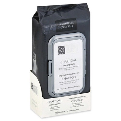 Global Beauty Care Premium Deep Cleansing Activated Charcoal Facial Oil-Free Make Up Remover Wipes 60 ct