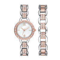 Ladies Touch of Rose Gold Bracelet Watch Set
