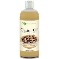 Castor Oil 16 oz - Carrier Oil, Stimulates Hair Growth, Conditions Hair, Heals Inflamed Skin, Nourishes & Moisturizes Skin, Fades Blemishes - By Premium Nature
