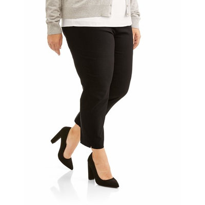 Lifestyle Attitudes Women's Plus Ankle Length Stretch Woven Career Pant