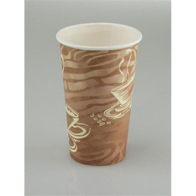 Pactiv D16HCSWL 16 oz Hot Cup Paper Swirl Design White - Case of 1000
