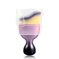 Makeup Loose Powder Brush S Shape Contour Foundation Cream Cosmetic Tool With Protect Lid