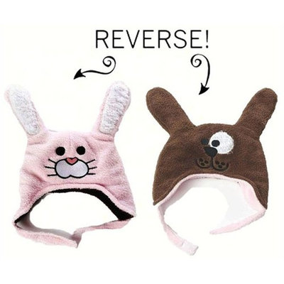 Luvali Convertibles LCKDWSBU Bunny/Puppy Reversible Kid's Winter Hat Small