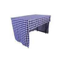 LA Linen TCcheck-OB-fit-72x30x30-RoyalK50 Open Back Fitted Checkered Classroom Tablecloth White & Royal Blue - 72 x 30 x 30 in.