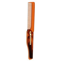 SunniMix Folding Men Beard Shaving Shaping Comb Mustache Brush Styling Template - Gray