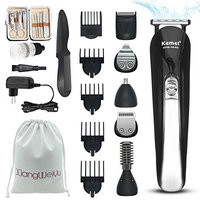 Hair Grooming kit Professional Men's Beard Hair Clippers Multifunctional IPX67 Waterproof Face and Body Hair Trimmer Rechargeable Electric Hair Shaver with 16 Attachments by XiangWeiYu
