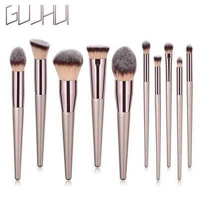 ❀Jinjiu False Lashes❀,10PCS Wooden Foundation Cosmetic beauty rlrgant charming Eyebrow Eyeshadow Brush Makeup Brush Sets Tools (C): Beauty