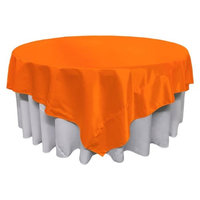 LA Linen TCbridal90x90-OrangeB48 Bridal Satin Square Tablecloth Orange - 90 x 90 in.