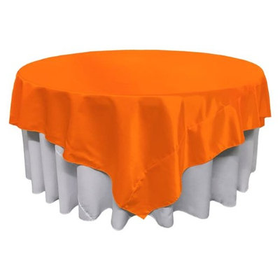 LA Linen TCbridal90x90-OrangeB48 Bridal Satin Square Tablecloth Orange - 90 x 90 in.