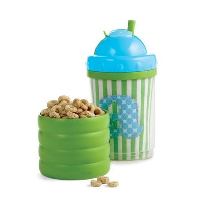 Mud Pie Initial Baby Boy Blue Initial Sip N' Munch, Letter I (Discontinued by Manufacturer)