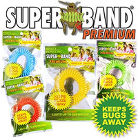 2016 Insect Repelling SUPERBAND PREMIUM Wristband in New Assorted Colors! Red, Blue, Green, and Yellow - New Green Packaging! (200 Pack)