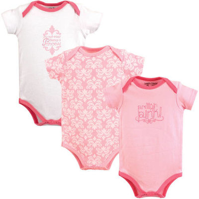 Luvable Friends Baby Girl Bodysuits, 3-Pack
