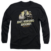 ABBOTT & COSTELLO/HORSING AROUND-L/S ADULT 18/1-BLACK-2X