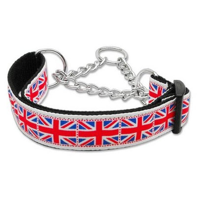 Mirage Dog Supplies Tiled Union Jack(Uk Flag) Nylon Ribbon Collar Martingale Medium