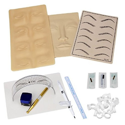 Permanent Makeup Microblading Eyebrow Tattoo kit Pen Needle Paste Skin Ruler