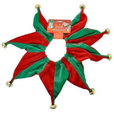 Pet Works Holiday Jester Collar with Bells Small