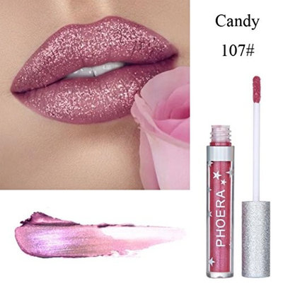 Sexy Gilliter Lipstick -Fheaven 8 Colors PHOERA Matte To Glitter Liquid Lipstick Waterproof Lip Gloss Makeup