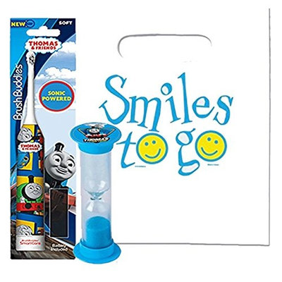 Thomas & Friends 2pc Bright Smile Oral Hygiene Bundle! Thomas Turbo Powered Spin Toothbrush & Brushing Timer! Plus Dental Gift & Remember to Brush Visual Aid!