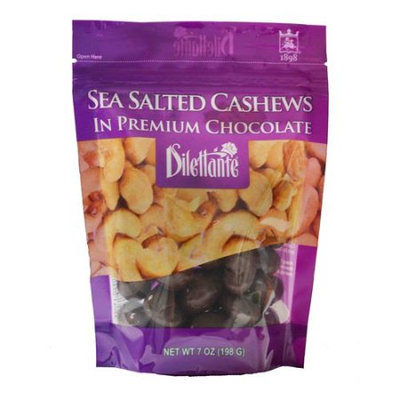 Dilettante Sea Salt Cashews in Premium Chocolate, 7 oz