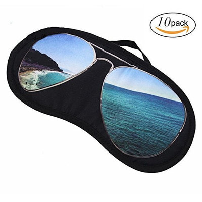 Bhbuy 10pcs Eye Mask Shade Sunglasses Cover Blindfold Travel Sleeping Aid Random Color