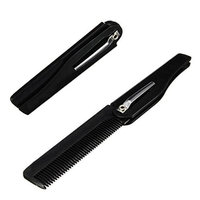 1 Pack Comb Hairbrush Portable Horn Folding Business Travel Plastic Combs Hairdressing Brush Hair Styling Tools Combo Pocket Long Round Handle Holder Elegant Popular Beard Natural Grooming Girl Kit
