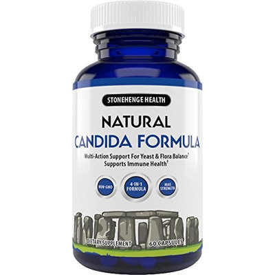 Stonehenge Health Natural Candida Formula - 4-in-1 Max Strength Natural Herbal Antifungal Cleanse With Enzymes - Support For Yeast Infection + Flora Balance - Oregano Leaf, Reishi Mushroom- 60 Capules