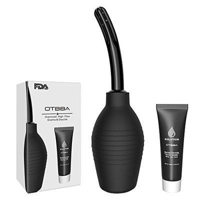 OTBBA Enema Kit with Lubricant- Premium Silicone Douche for Women Men FDA Certificate Comfortable Medical Bulb
