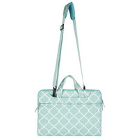 MOSISO Laptop Shoulder Bag Briefcase, Quatrefoil/Moroccan Trellis Canvas Fabric Case Sleeve Cover Only for Macbook 12-Inch with Retina Display (2017/2016/2015 Release), Hot Blue