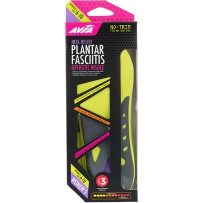 Avia Heel Relief Plantar Fasciitis Orthotic Insole, Women's Size 6-10
