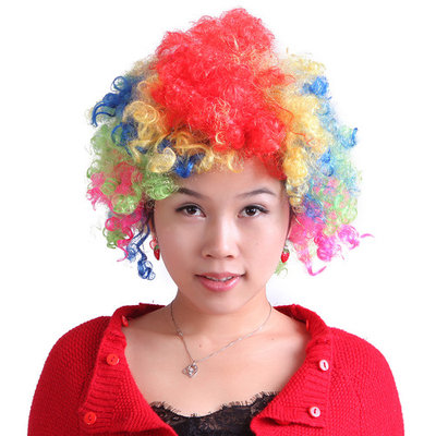 HDE Neon Color Afro Curly Clown Halloween Costume Party Wig Fake Goofy Unisex Hair