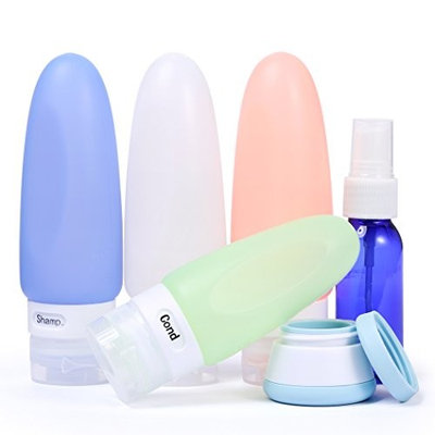 Travel Bottles - Silicone Leakproof Refillable and Tsa Approved Travel Containers for liquids with Spray Bottle and a 20ml Jar for Shampoo/ Lotion
