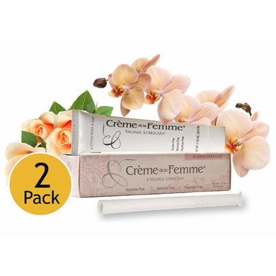 Crème De La Femme 2-Pack, Natural Vaginal Moisturizing Cream for Feminine Dryness, Estrogen-Free, Safe Lubricant, Free Applicator Included