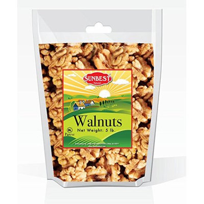 SUNBEST Natural Shelled Raw California Walnuts in Resealable Bag