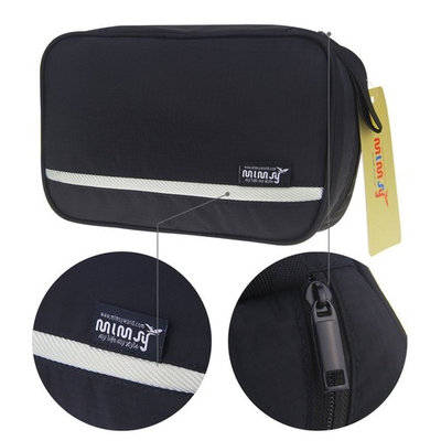 MONSTINA Travel Toiletry Bag Cosmetic Organizers with Hanging Hook Use in Hotel,Bathroom(Black)