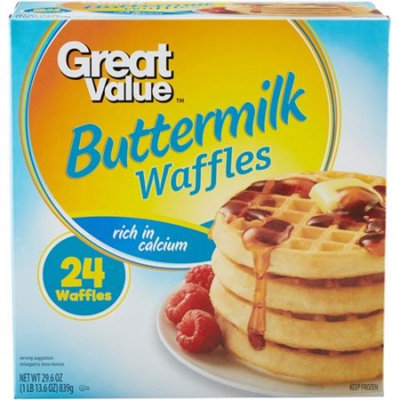 Great Value Buttermilk Waffles, 24 count, 29.6 oz