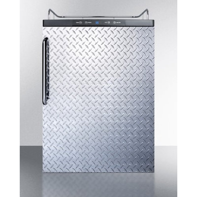Summit SBC635MBINKDPL Commercial 5.7 cu. ft. Built-in Beer Dispenser with Digital Thermostat Automatic Defrost Diamond Plated Door and No