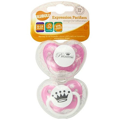 Ulubulu Expression Pacifier Set for Girls, Princess and Crown, 6-18 Months
