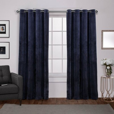 Exclusive Home Velvet Heavyweight Grommet Top Window Curtain Panel Pair