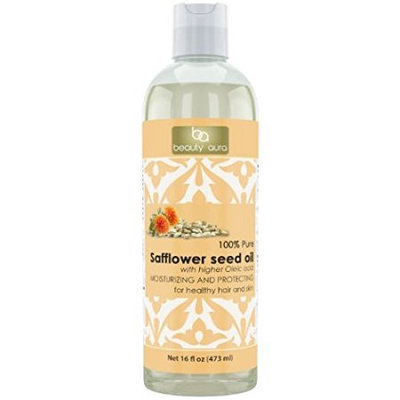 Beauty Aura 100% Pure Safflower Oil Is Pressed From Best Quality Safflower Seeds. - No Synthetic Preservatives, Colors or Fragnances, 16 Ounce?