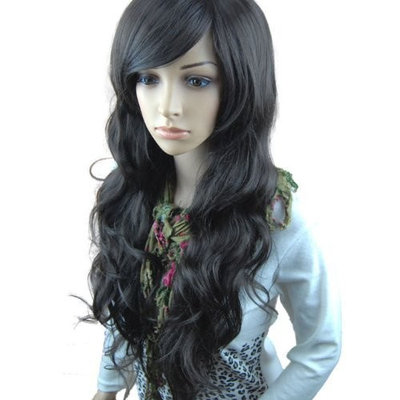 MelodySusie Black Long Curly Wig - 34